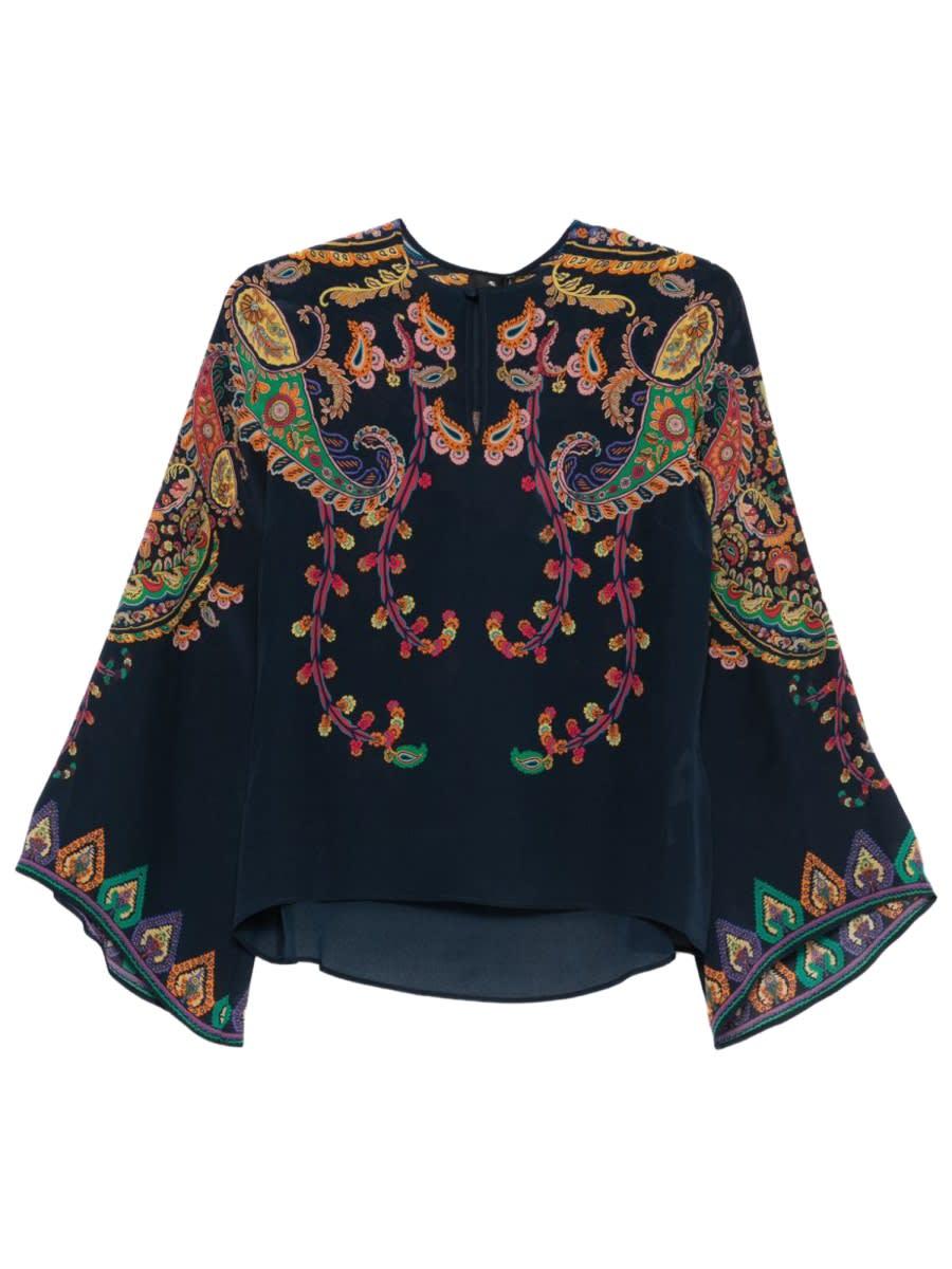 etro floral paisley print blouse