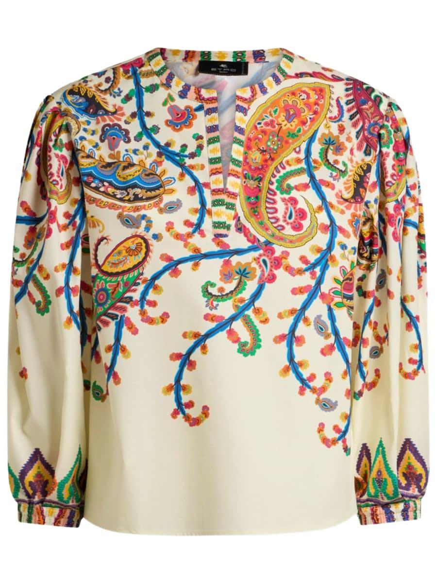 etro floral paisley print blouse