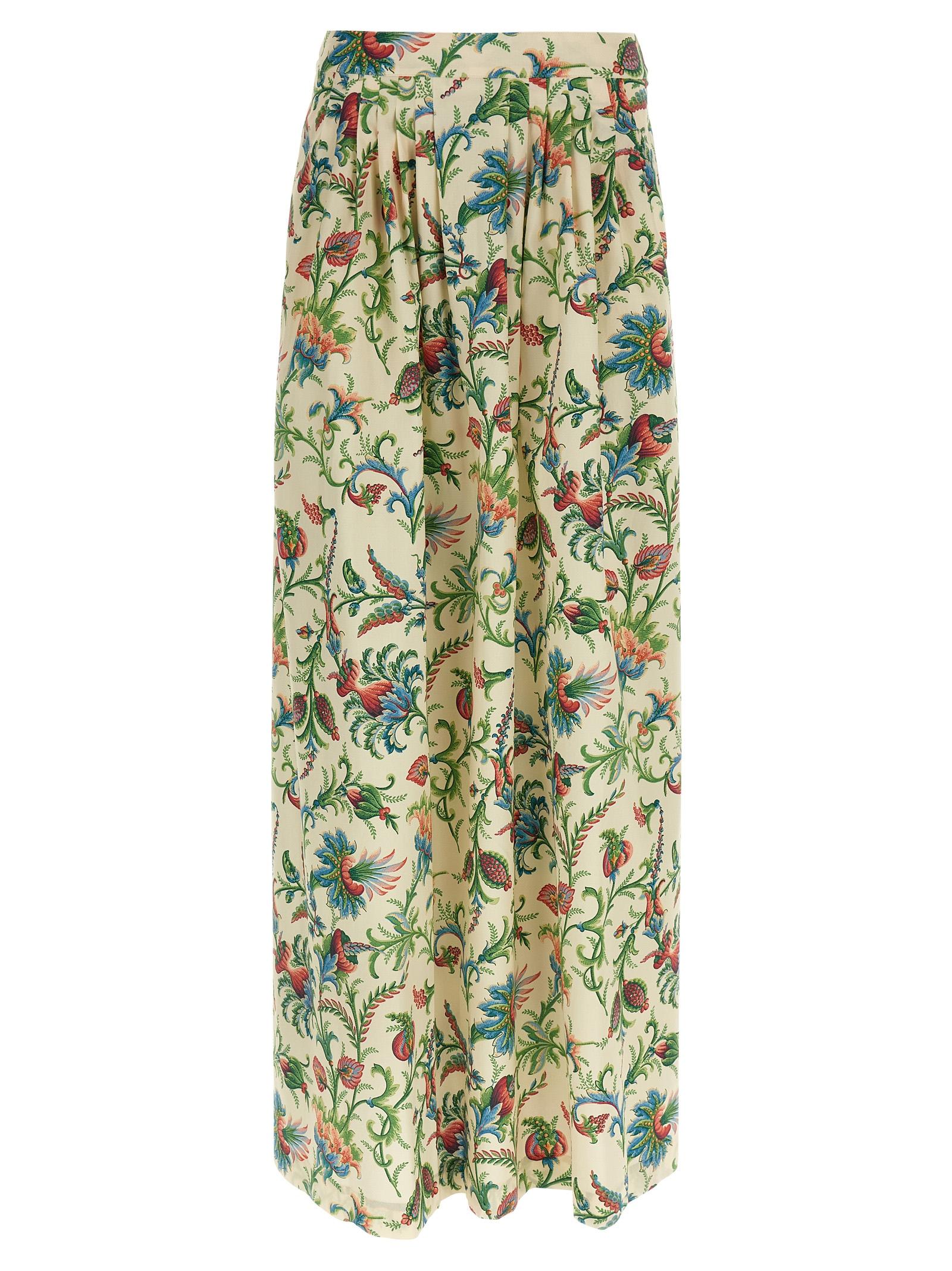 etro floral pattern skirt multicolor cotton - women