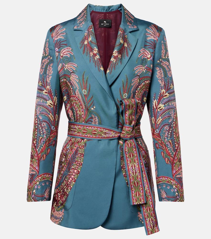 etro floral printed silk blazer