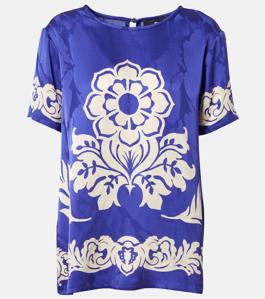 etro floral satin top