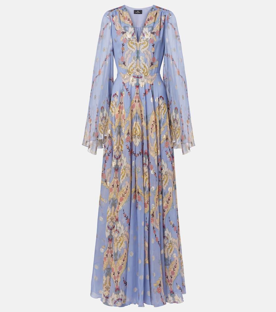 etro floral silk georgette gown
