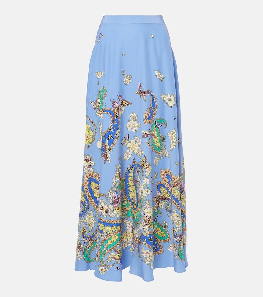 etro floral silk maxi skirt