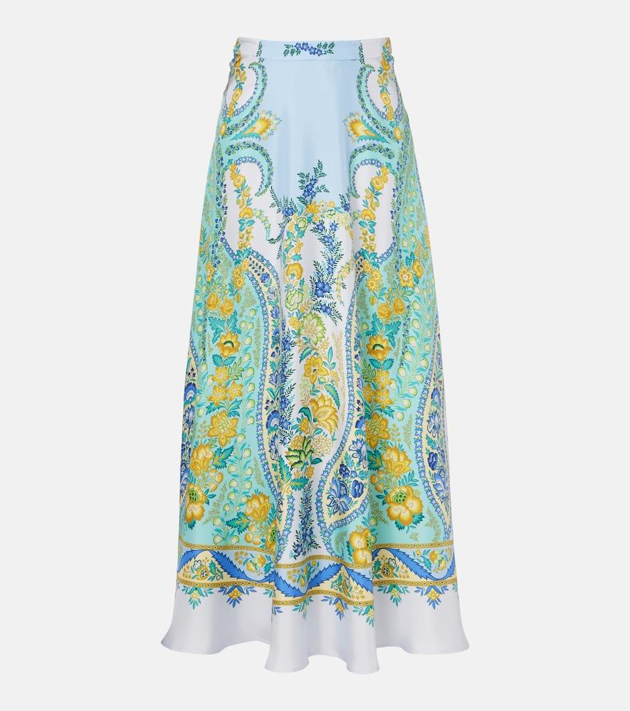 etro floral silk maxi skirt