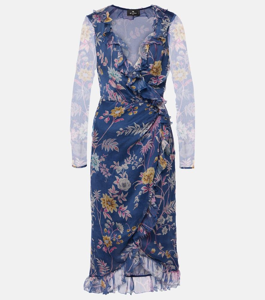etro floral silk wrap dress