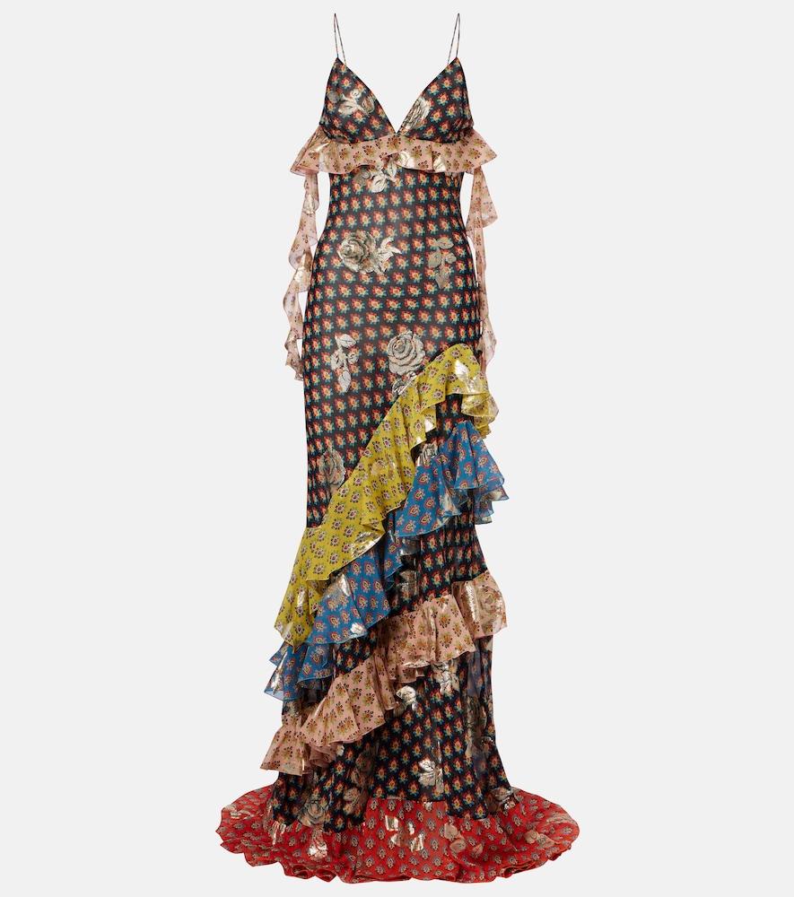 etro floral tiered silk