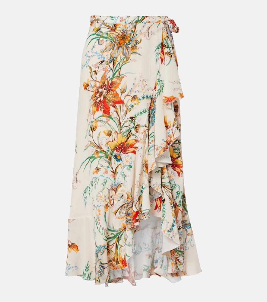etro floral wrap skirt