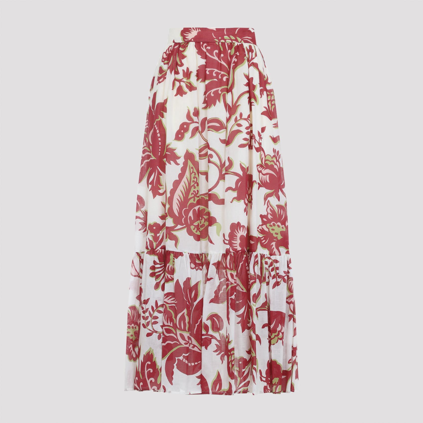 etro flounce hem maxi skirt white cotton - women