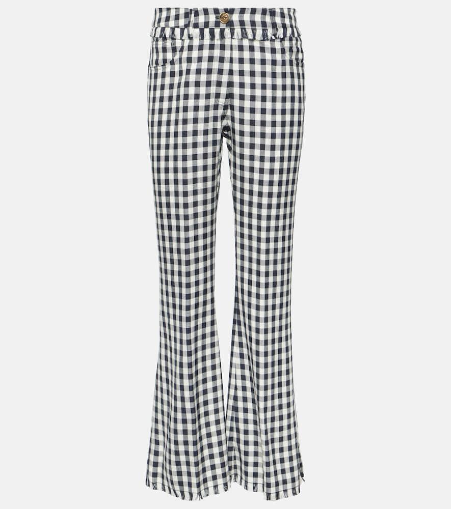 etro gingham flared pants