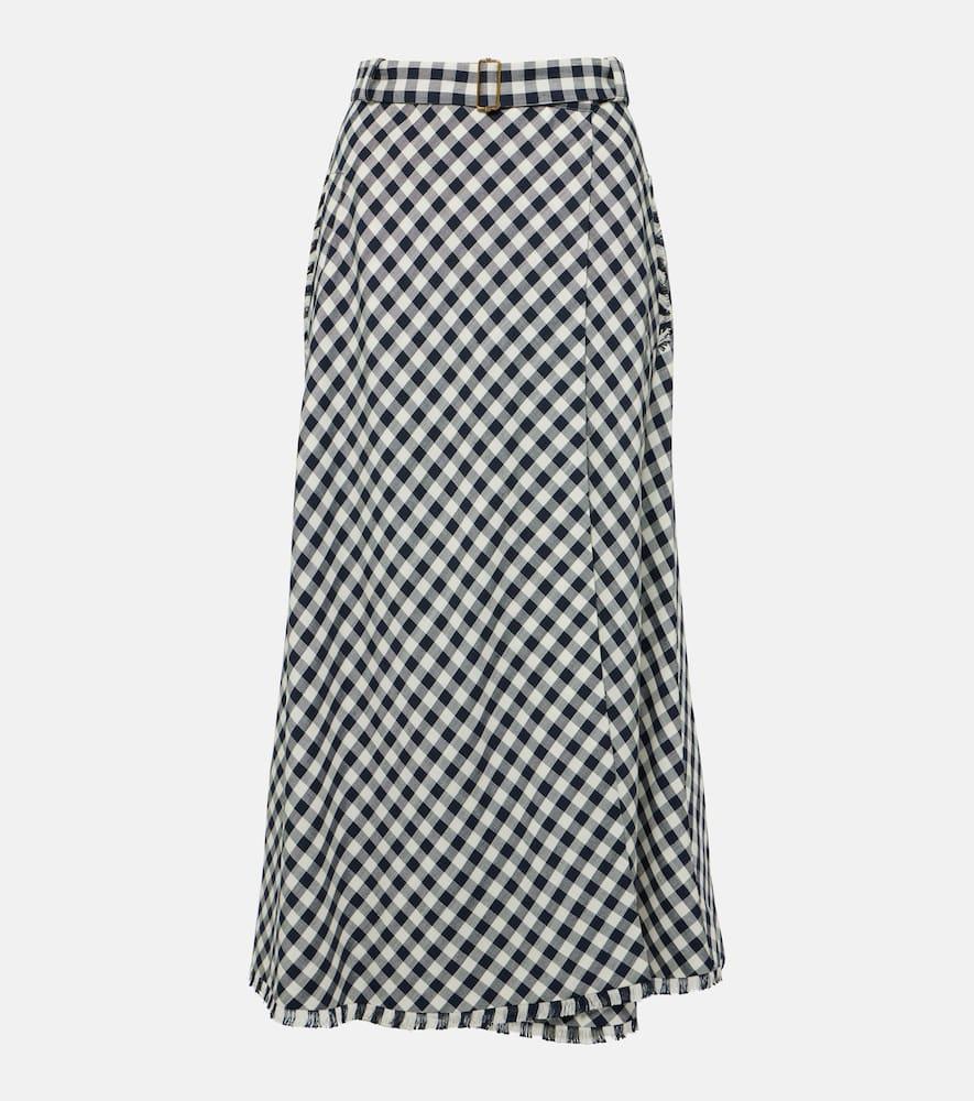 etro gingham jacquard midi skirt