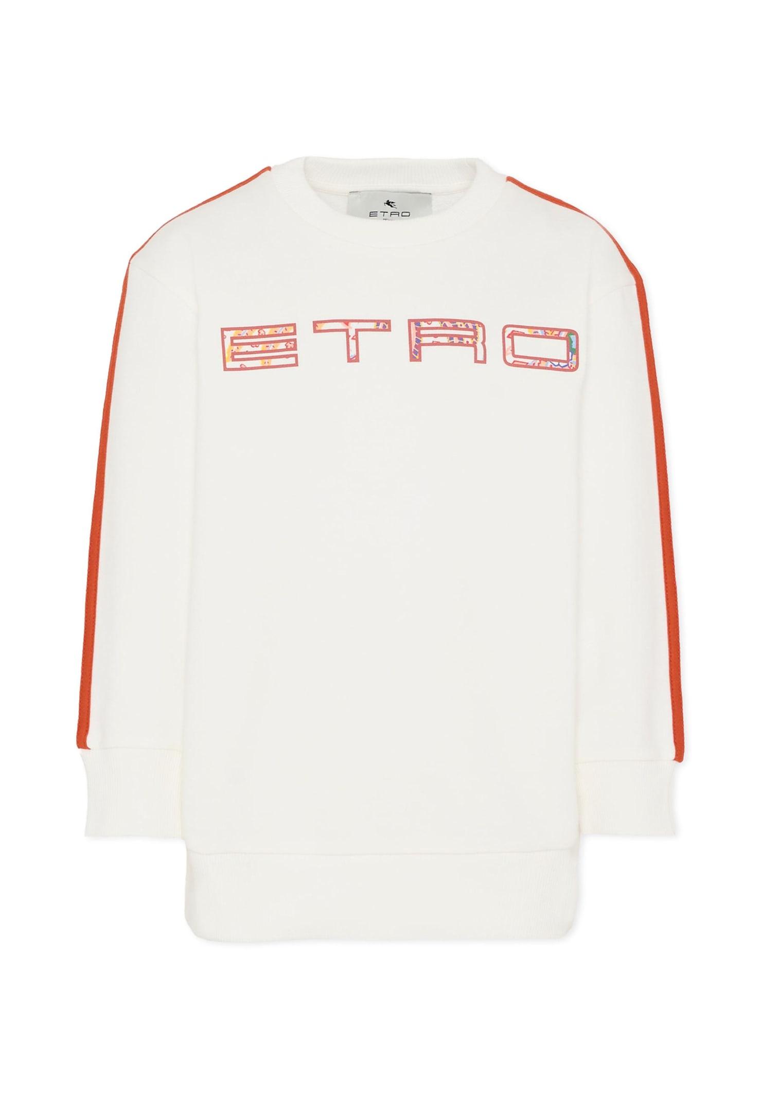 etro ivory sweatshirt with logo for girl