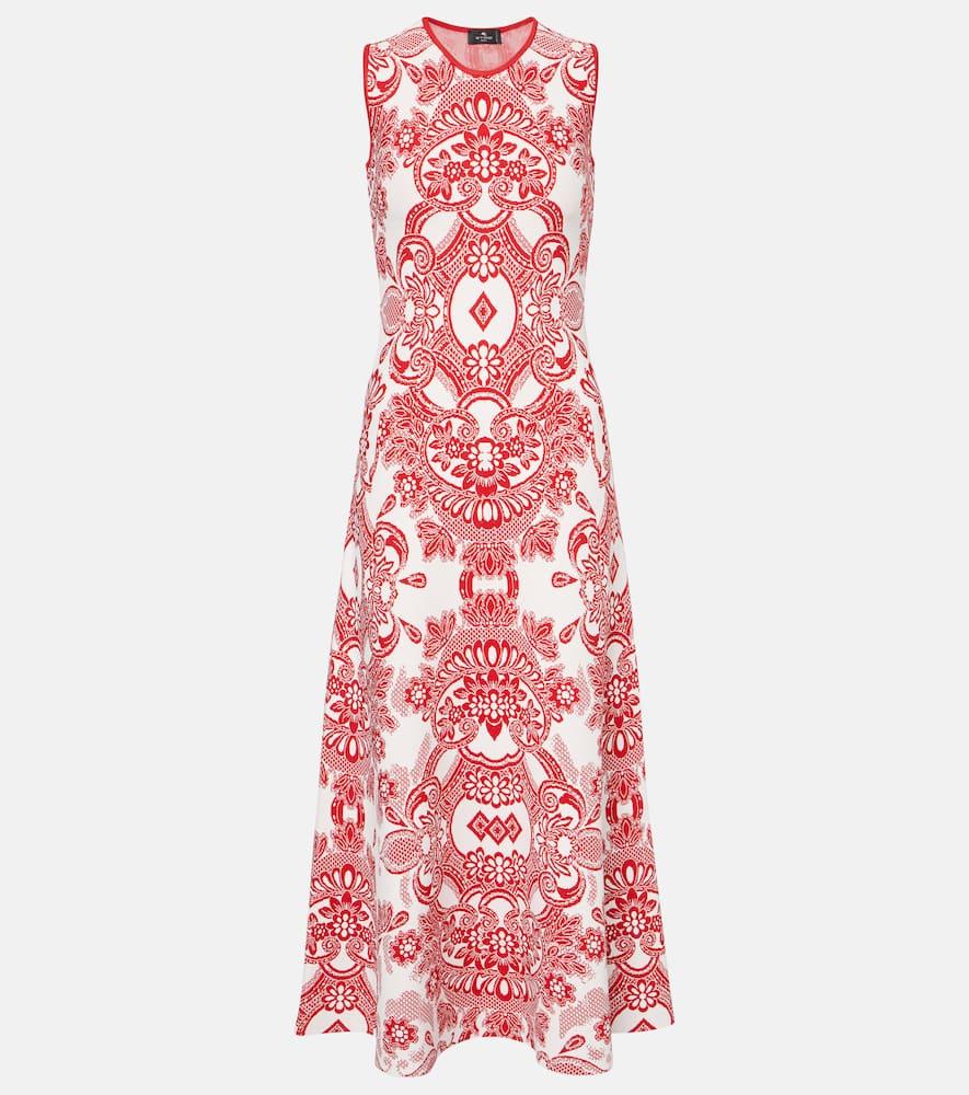 etro jacquard midi dress