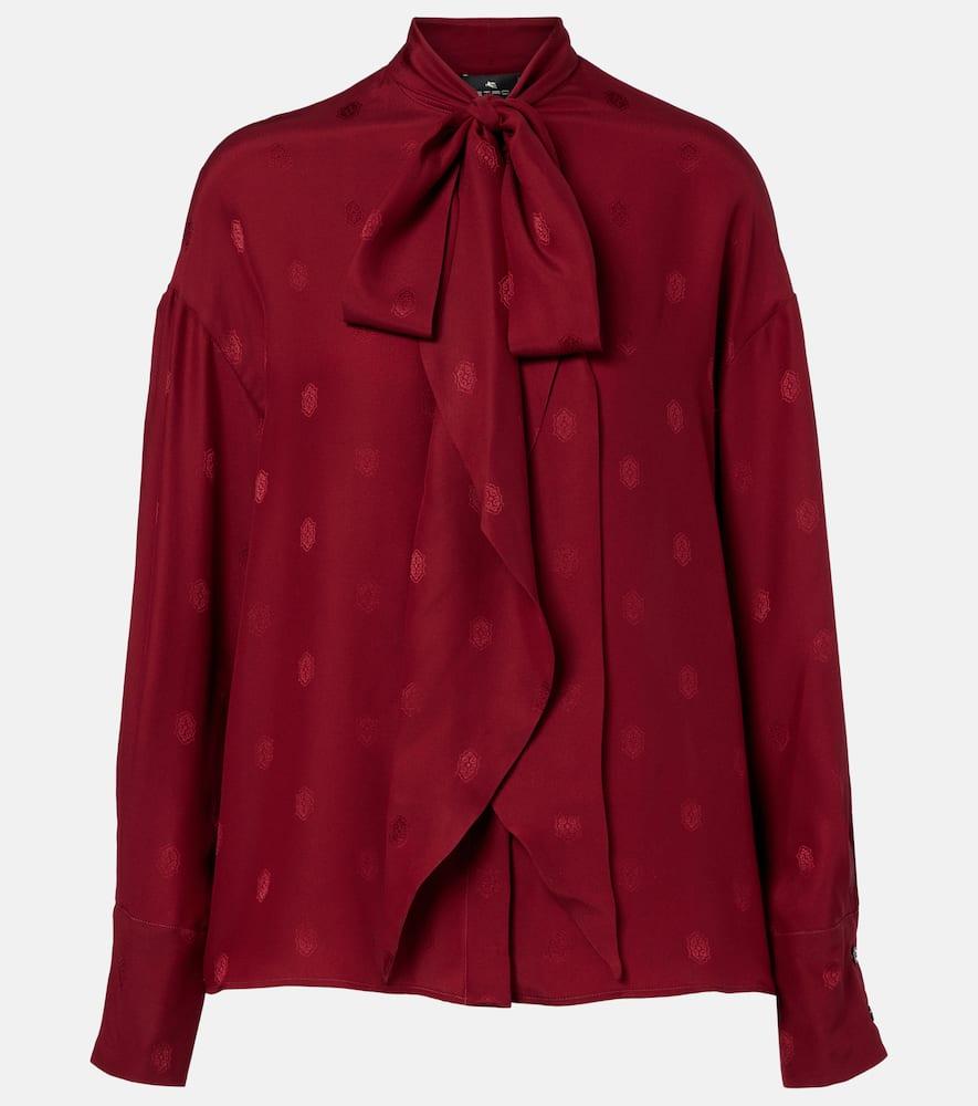 etro jacquard silk crêpe de chine blouse