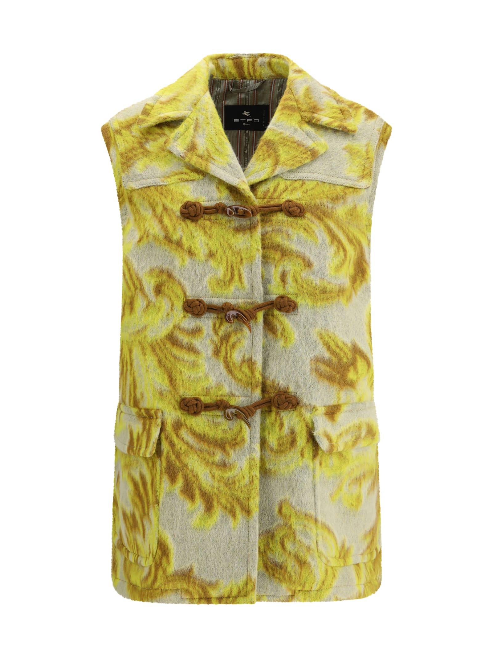 etro jacquard wool-blend vest