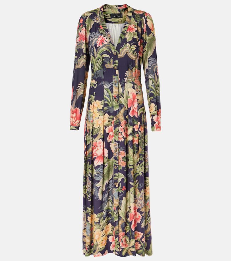 etro jersey and fil coupé jacquard maxi dress