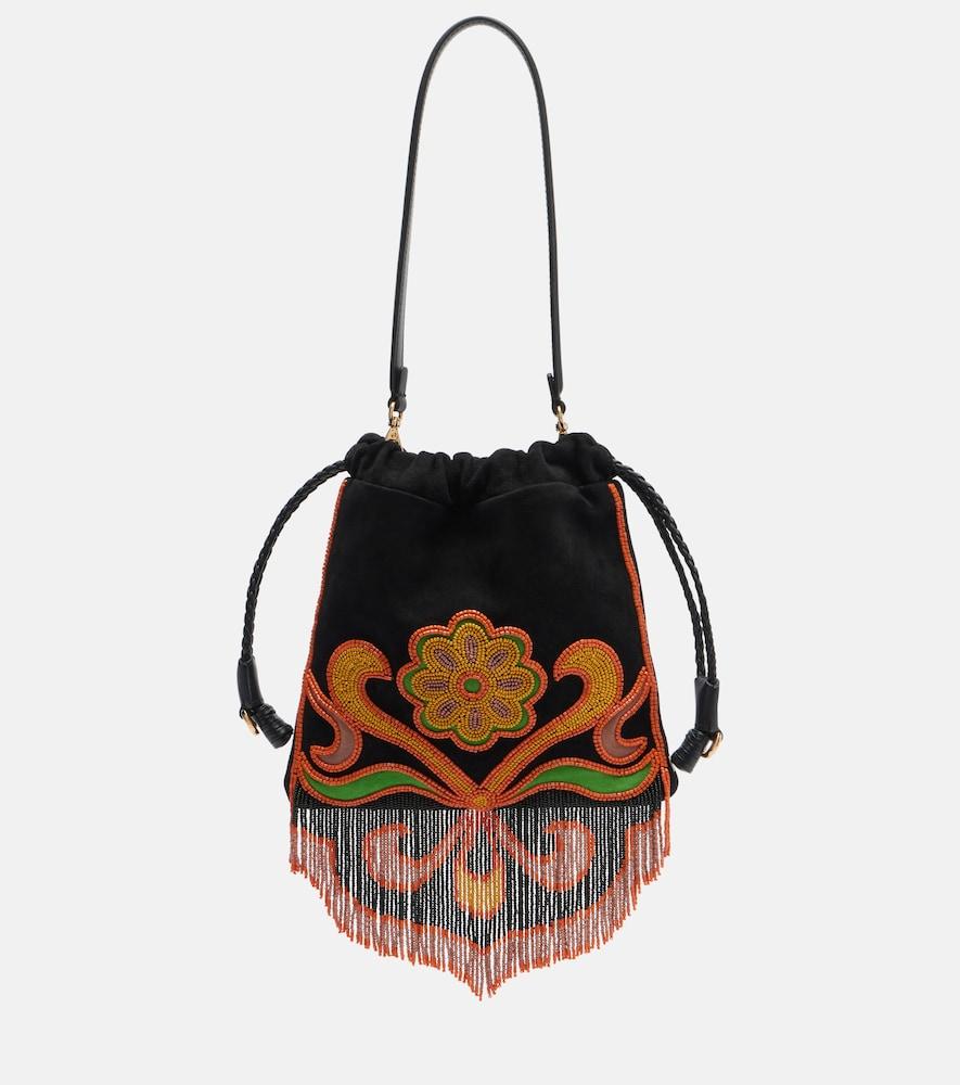 etro kalispera small beaded suede shoulder bag