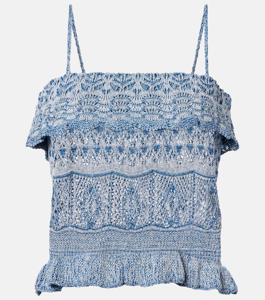 etro knitted cotton crop top