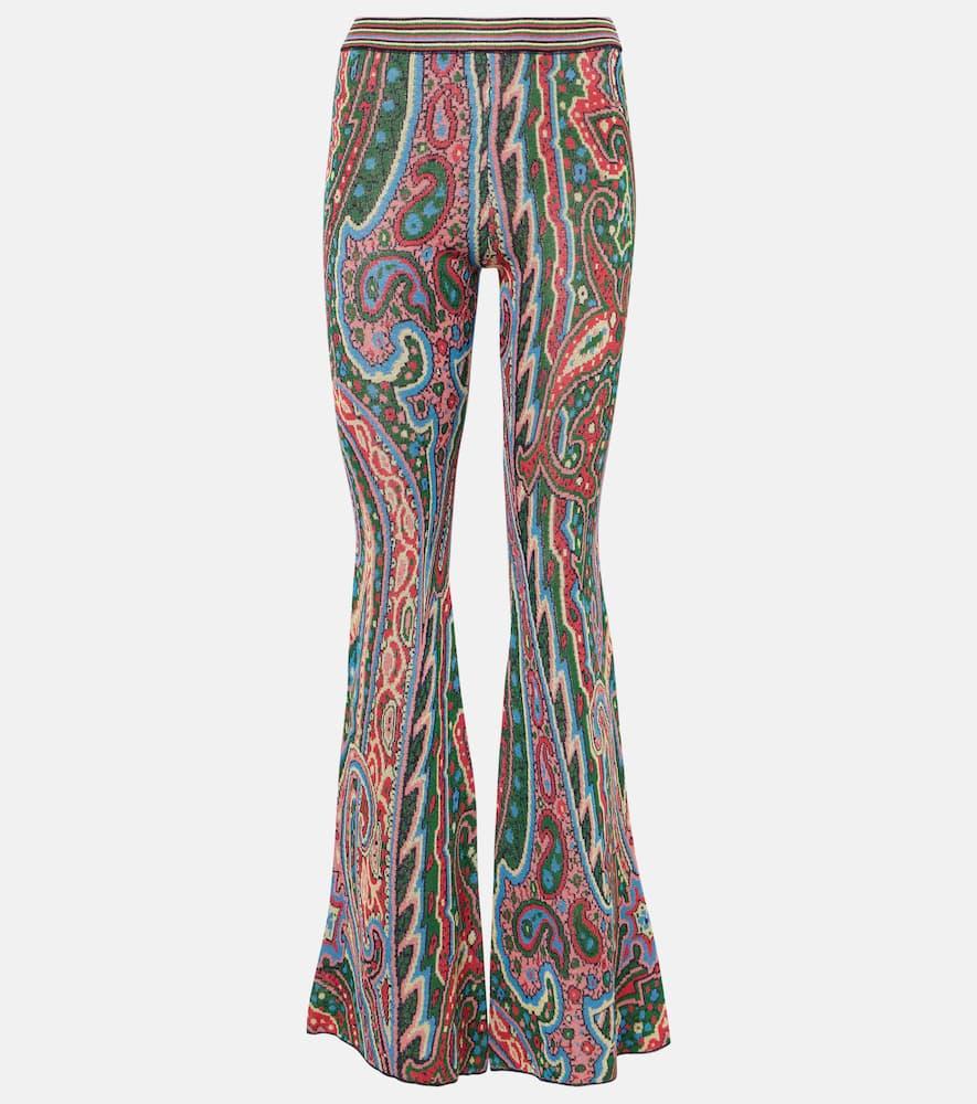 etro knitted paisley jacquard flared pants