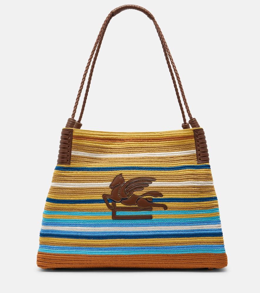 etro libra medium striped tote bag