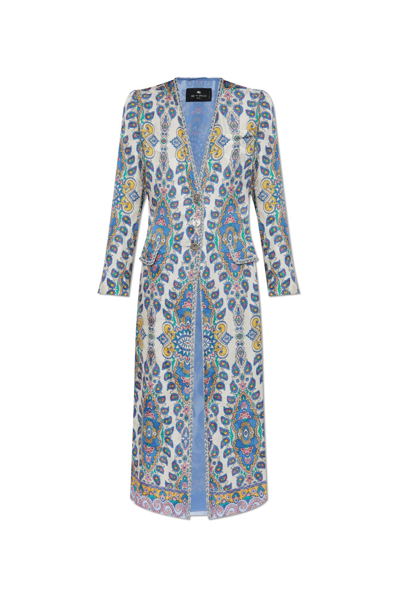 etro lightweight paisley print coat