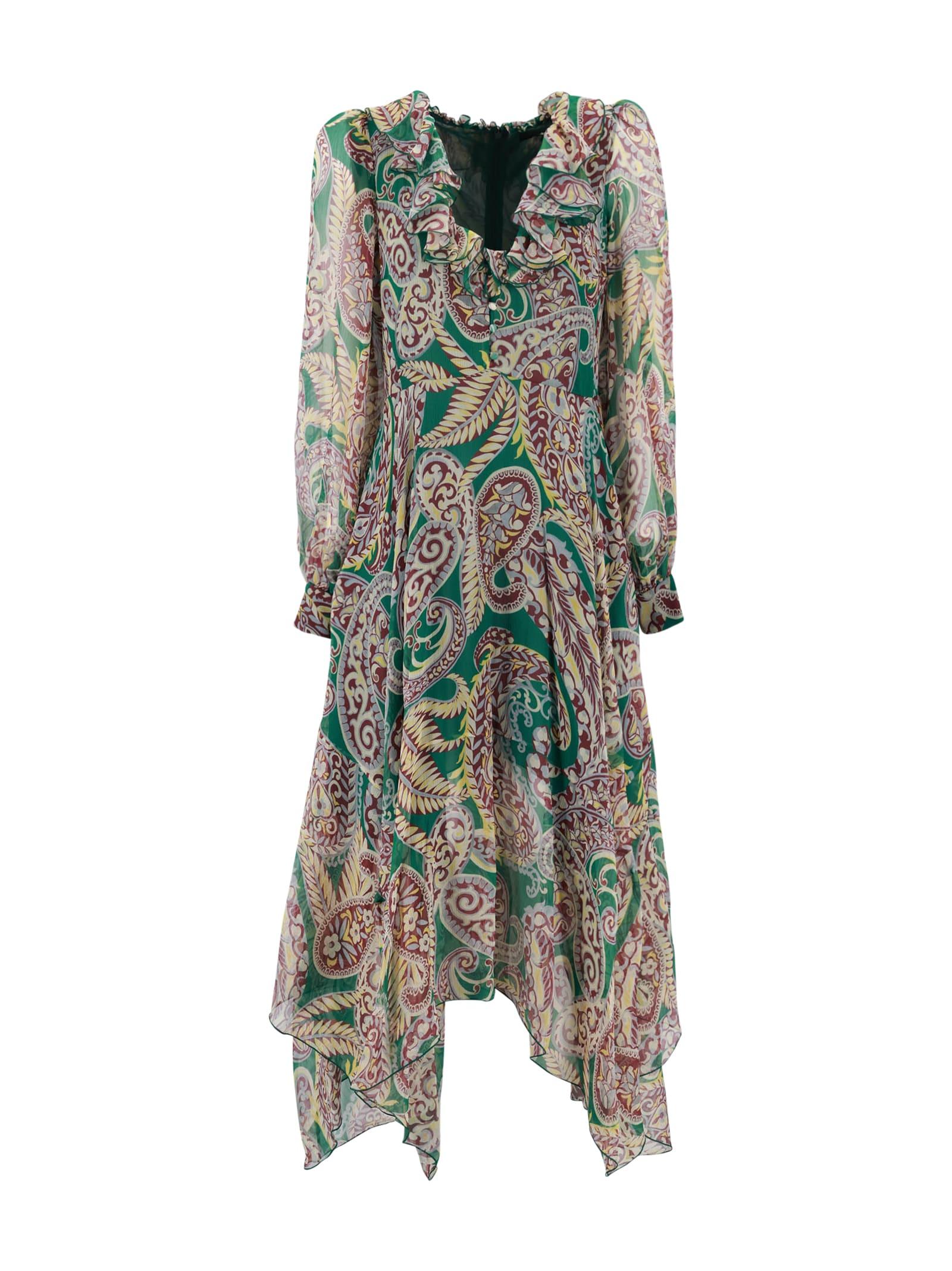 etro long silk dress