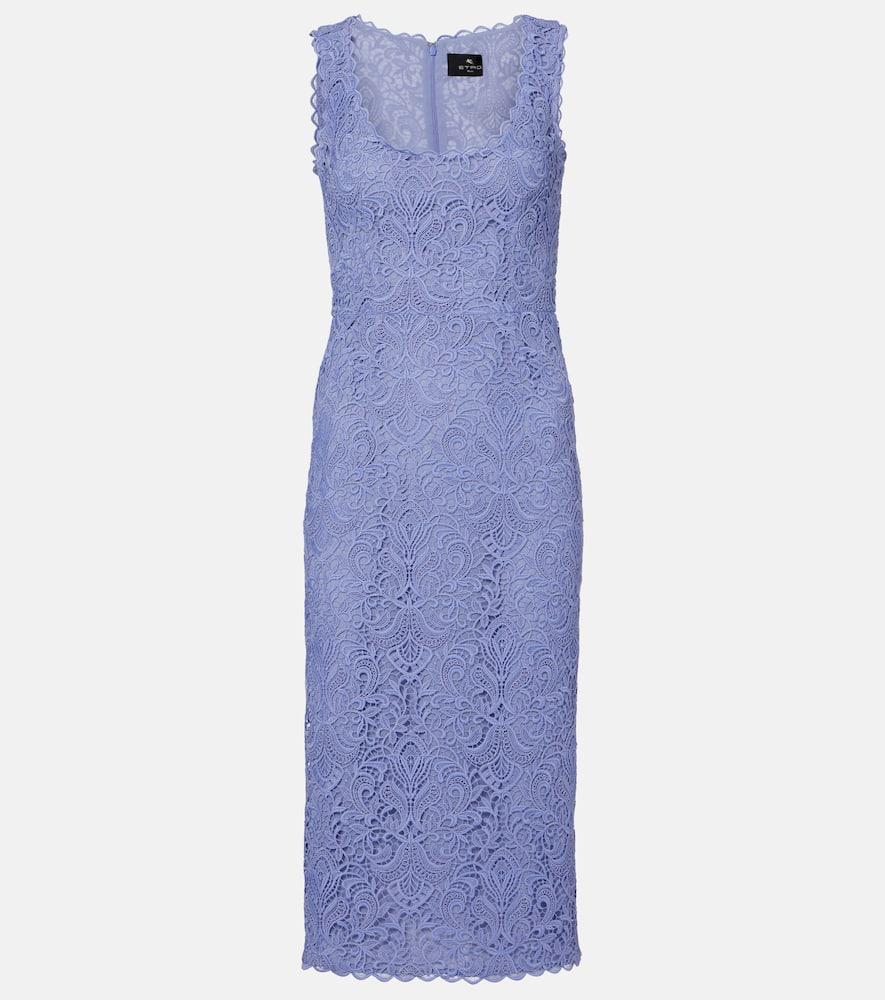 etro macramé scalloped midi dress