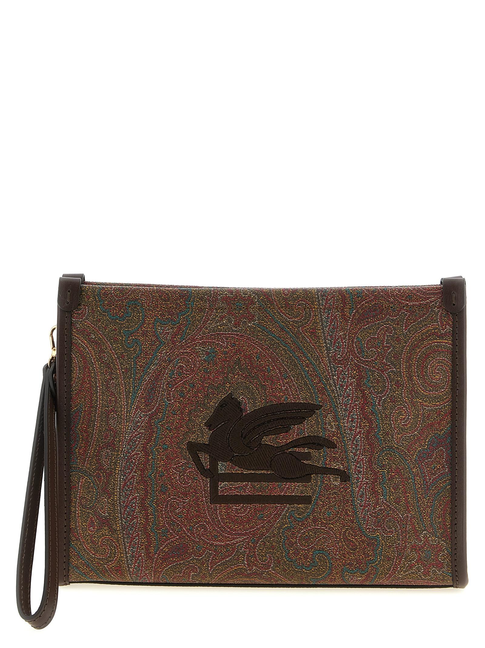 etro medium arnica clutch bag multicolor cotton - women