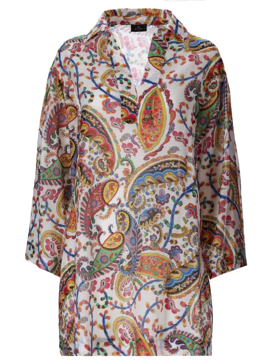 etro mini dress with paisley print