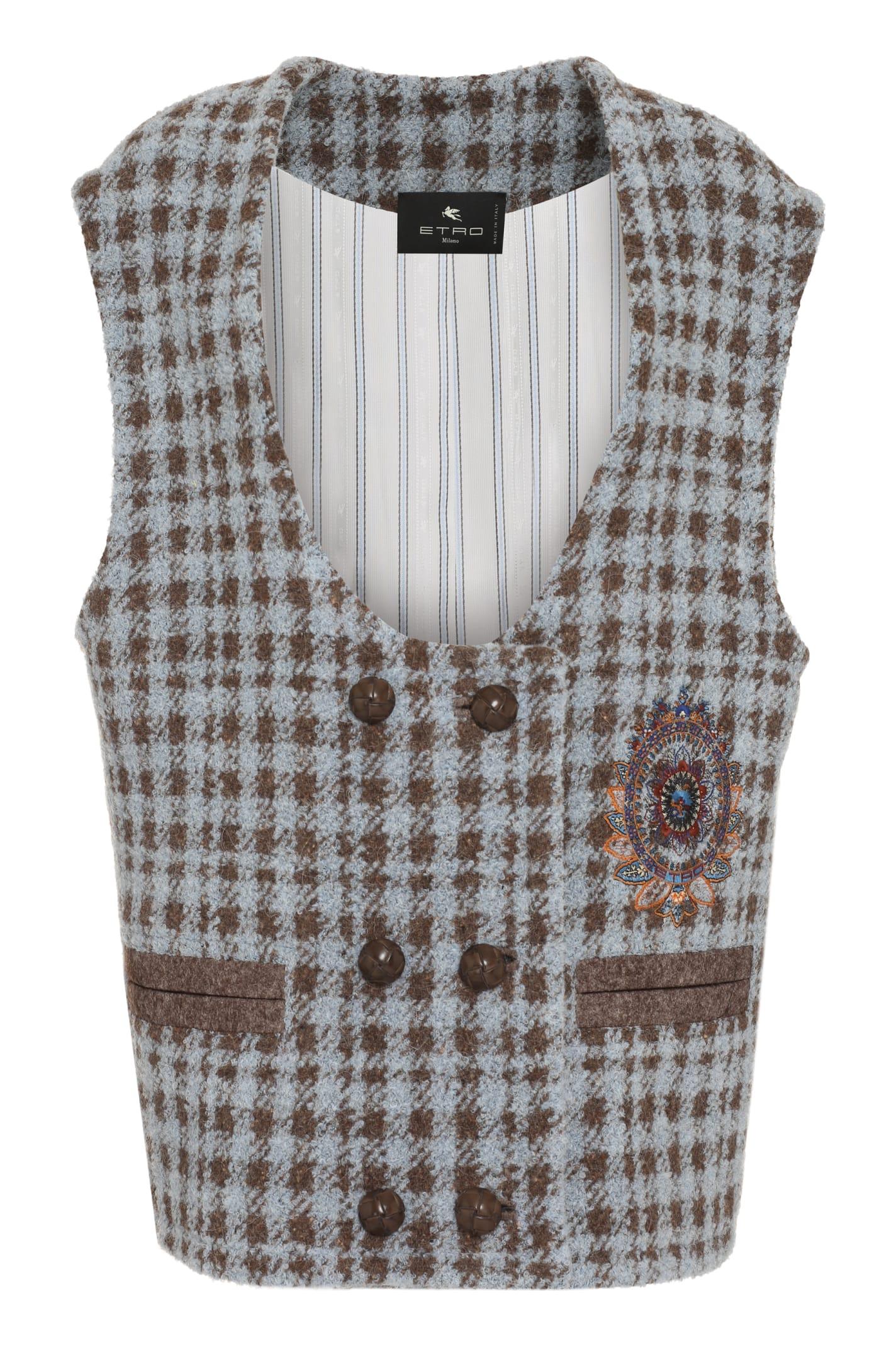 etro mixed wool waist coat