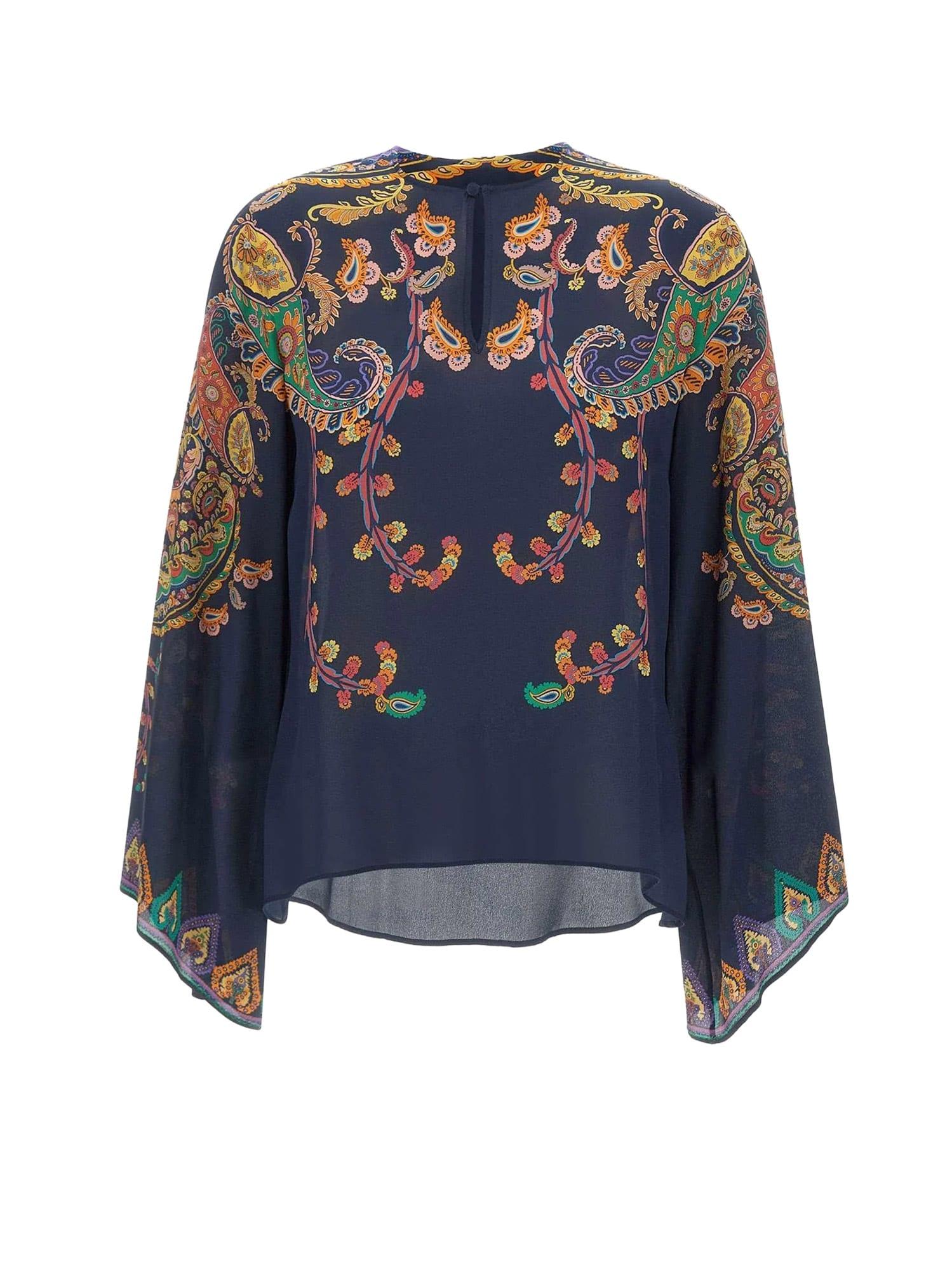 etro multicolor silk shirt