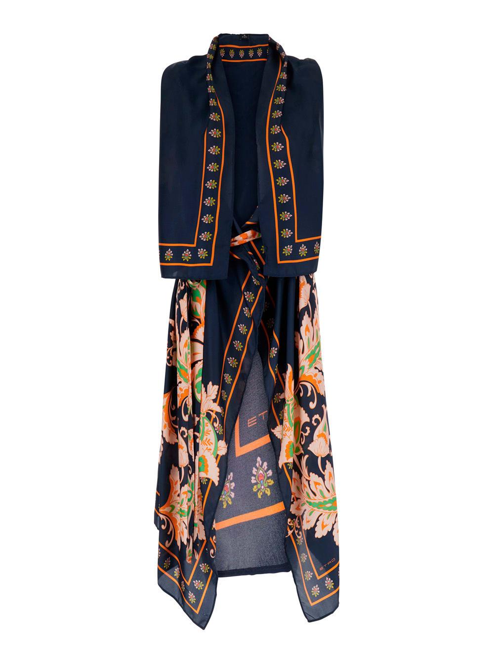 etro multicolor vest with all-over print in silk for women