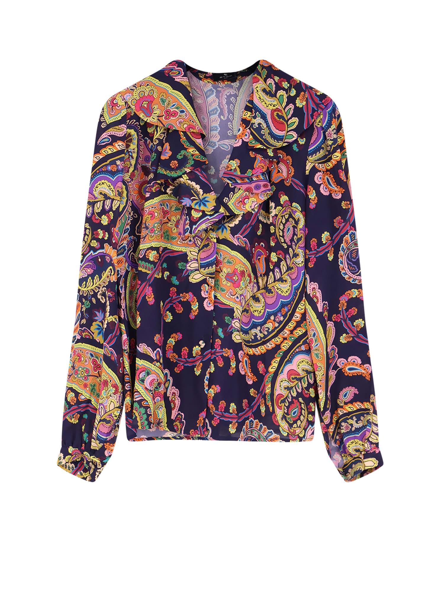 etro multicolor viscose shirt