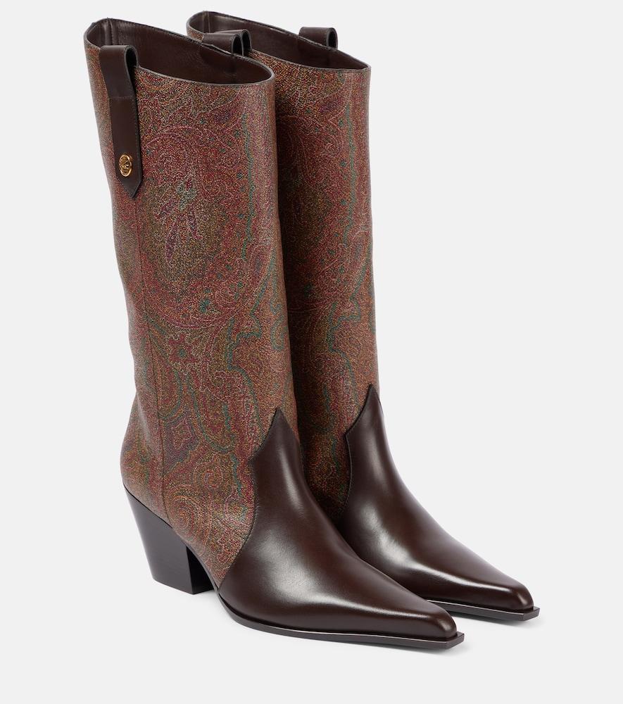 etro paisley coated canvas knee