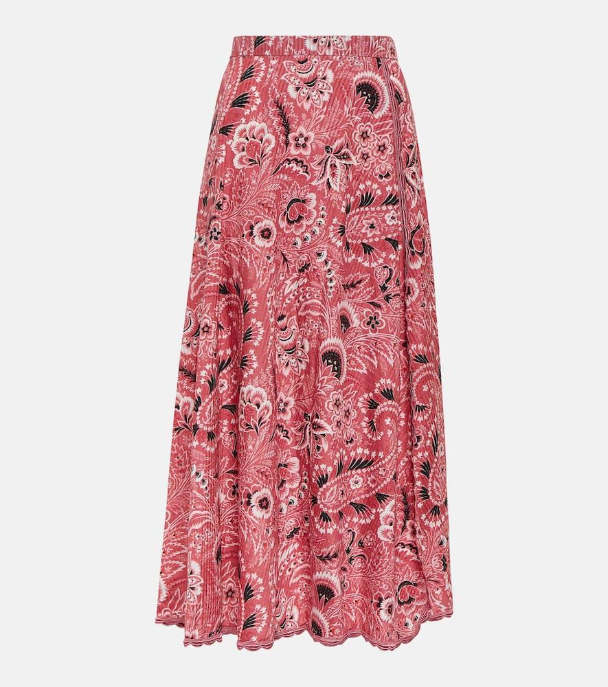 etro paisley cotton and silk maxi skirt