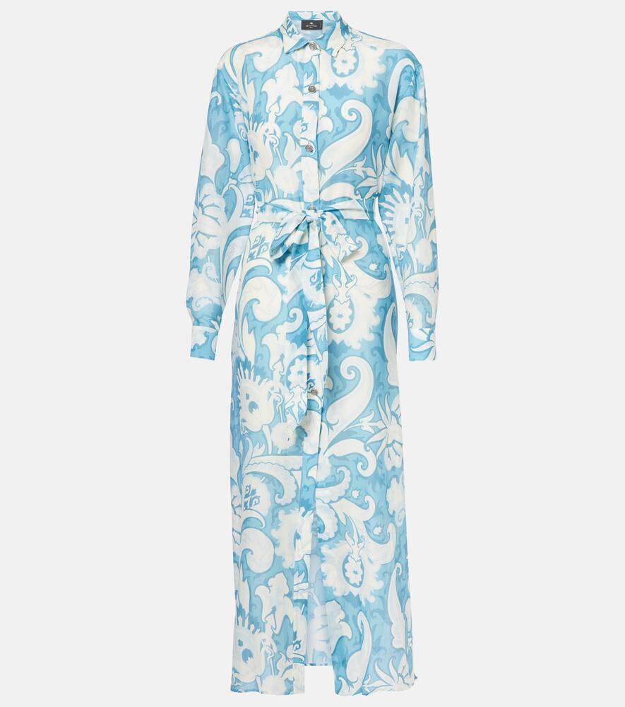 etro paisley cotton and silk shirt dress