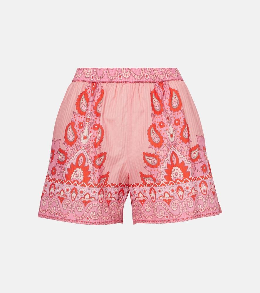 etro paisley cotton and silk shorts