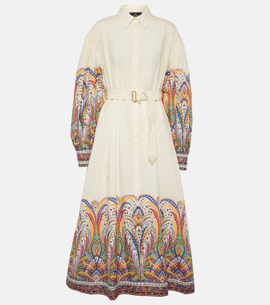etro paisley cotton poplin shirt dress