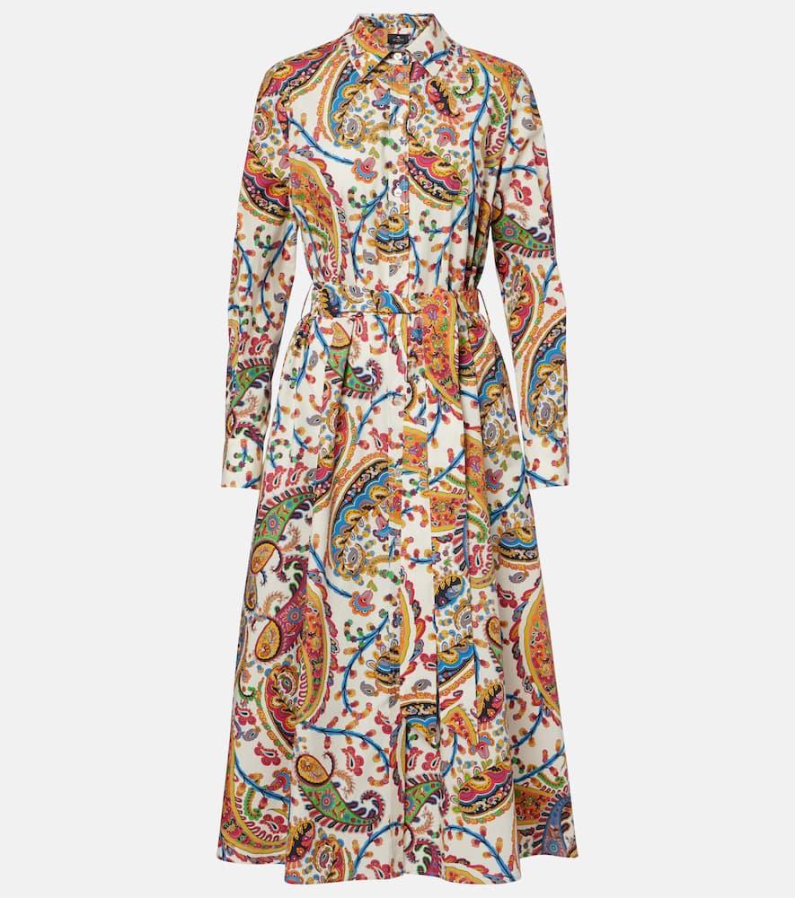 etro paisley cotton wrap dress