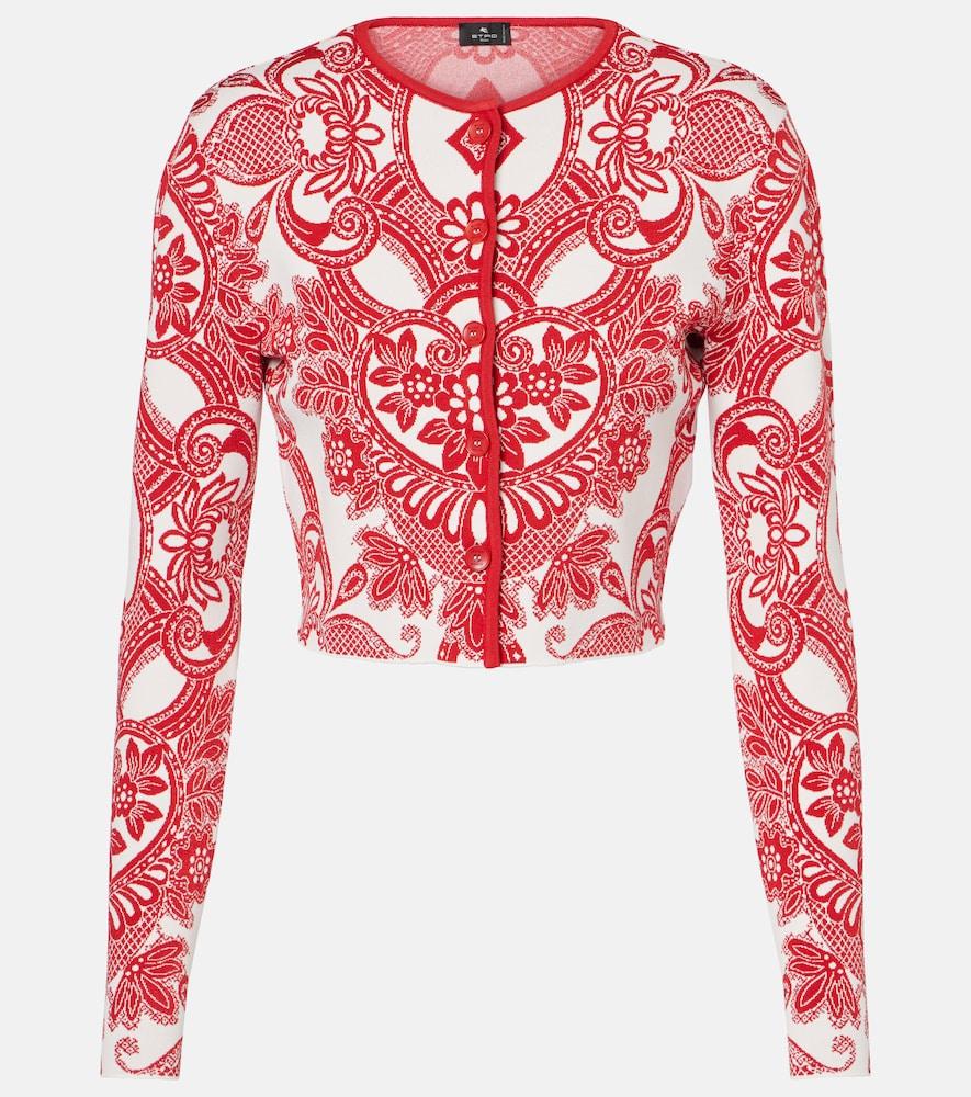 etro paisley cropped cardigan