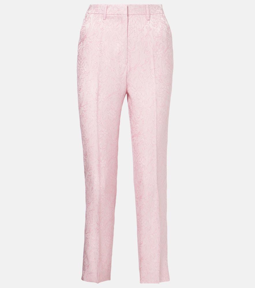 etro paisley cropped slim pants