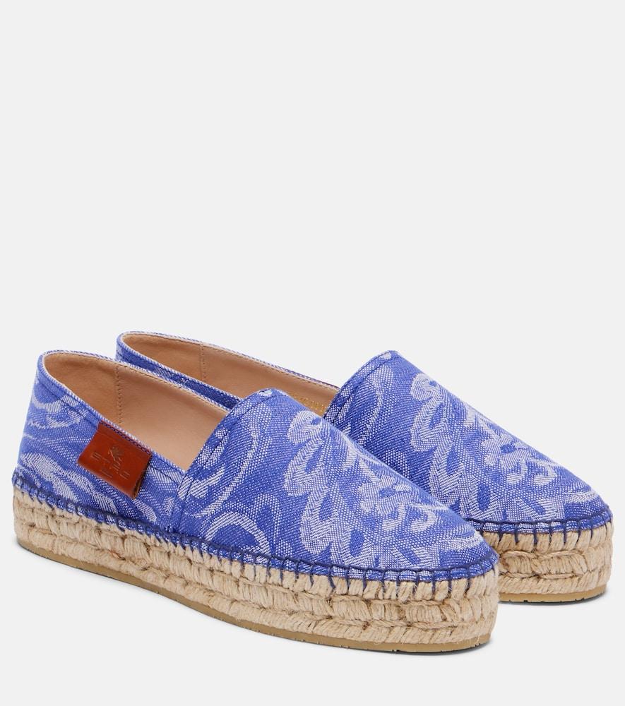 etro paisley denim jacquard espadrilles