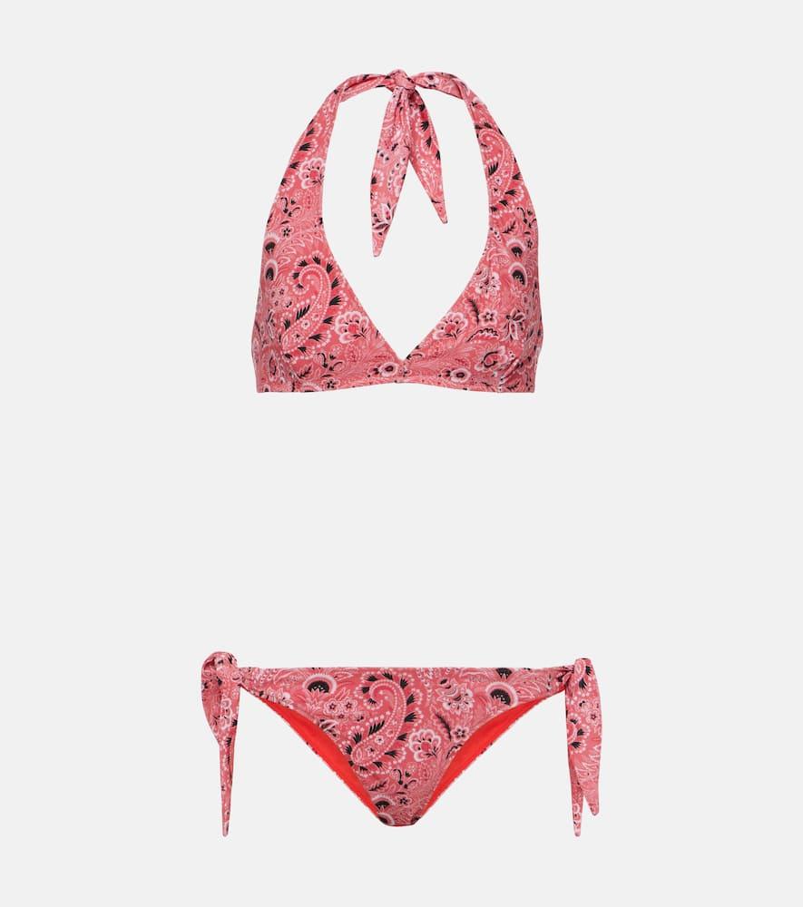 etro paisley halterneck bikini