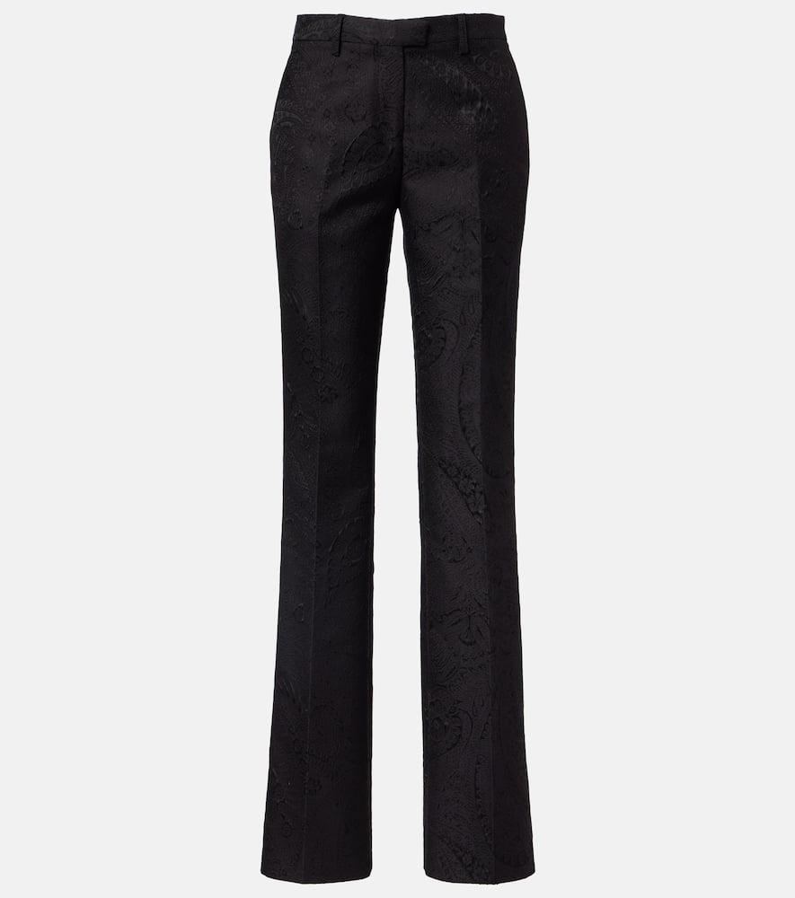etro paisley jacquard bootcut pants