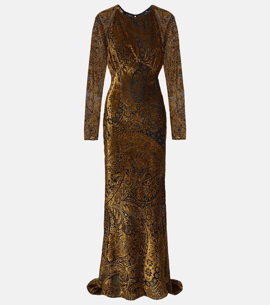 etro paisley jacquard maxi dress