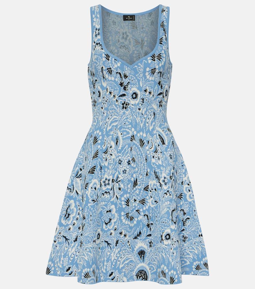 etro paisley knitted jacquard minidress