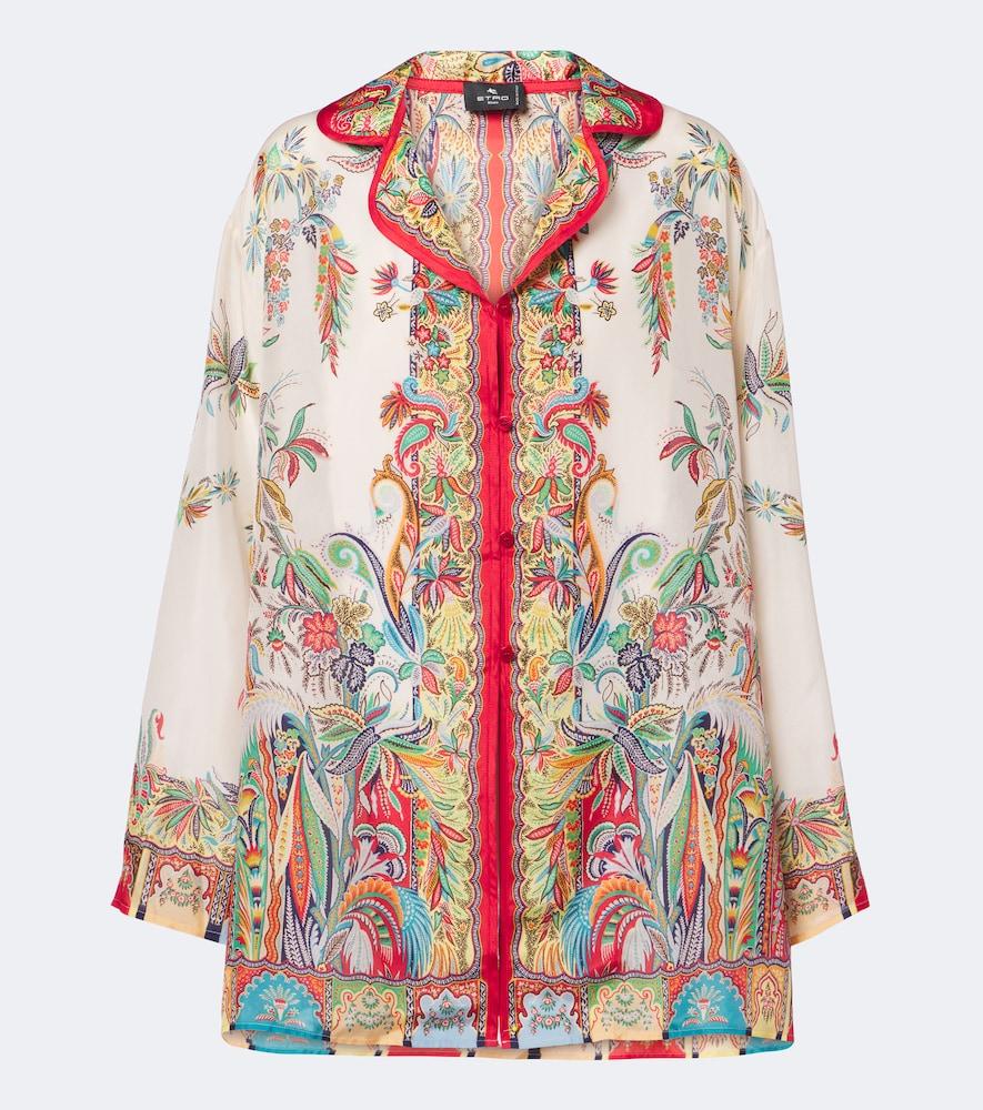 etro paisley oversized silk shirt