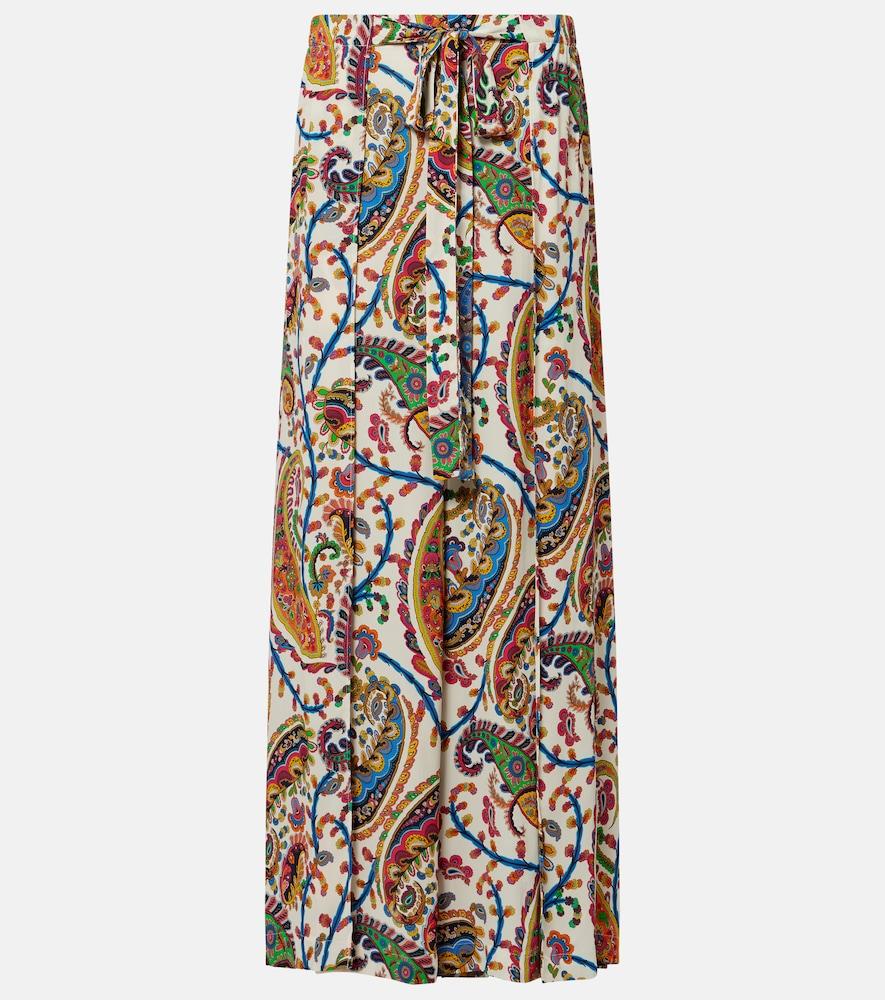 etro paisley pleated palazzo pants