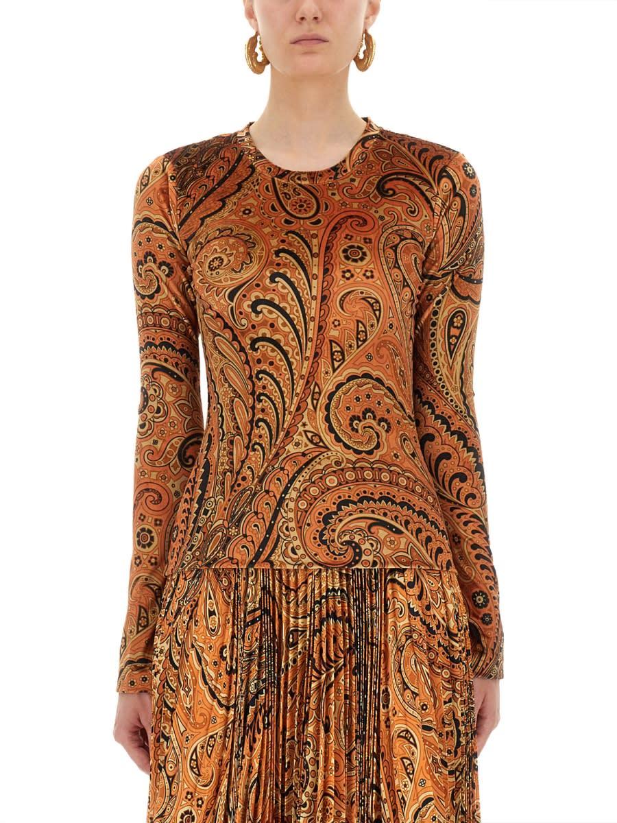etro paisley print top