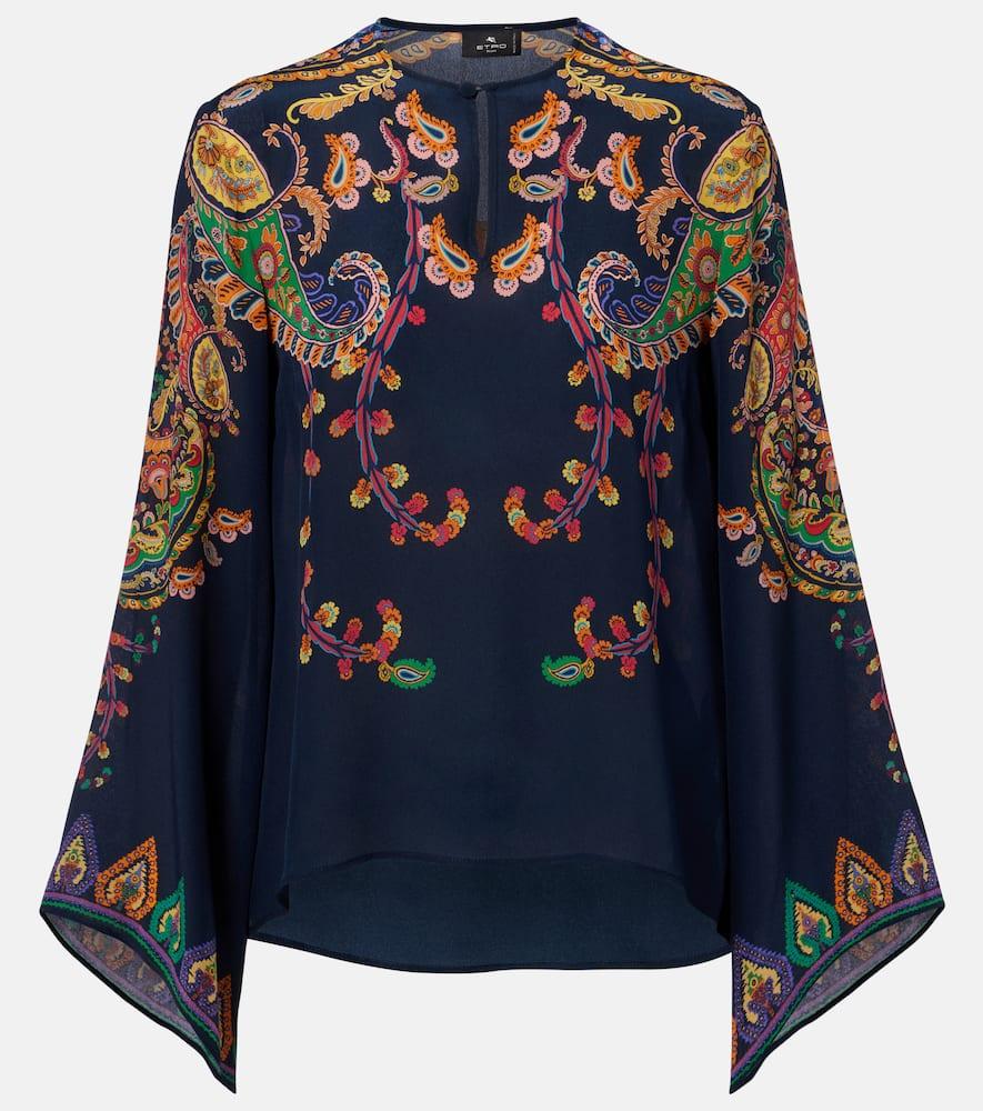 etro paisley printed silk blouse