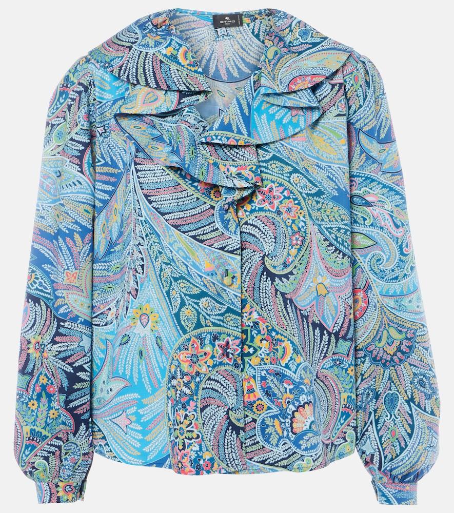 etro paisley ruffled cotton